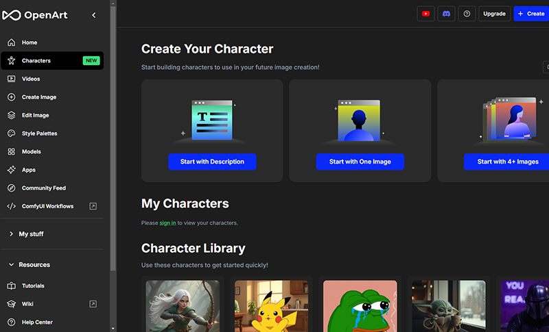 OpenArt Characters