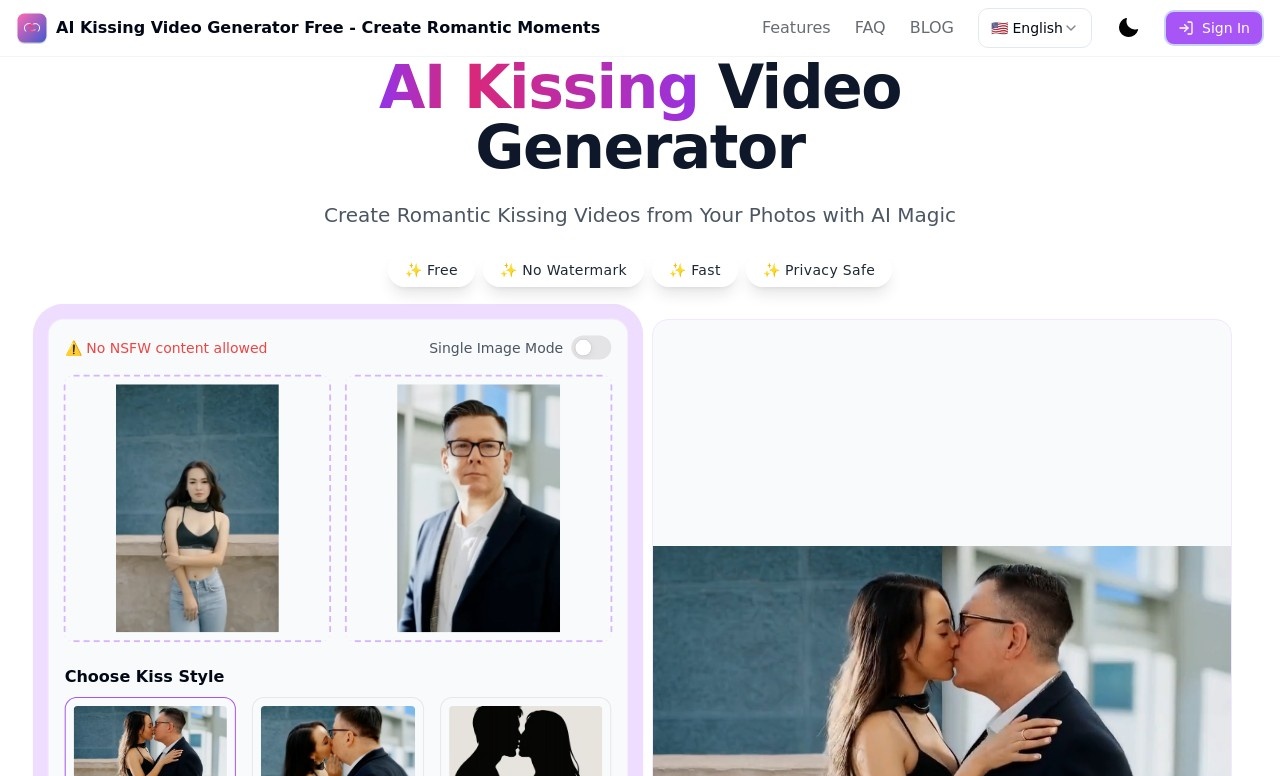 AI Kissing Video Generator