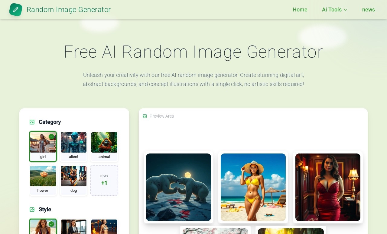Free AI Random Image Generator