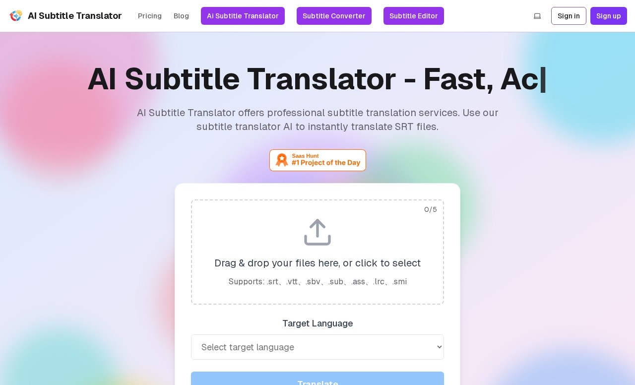 AI Subtitle Translator字幕翻译