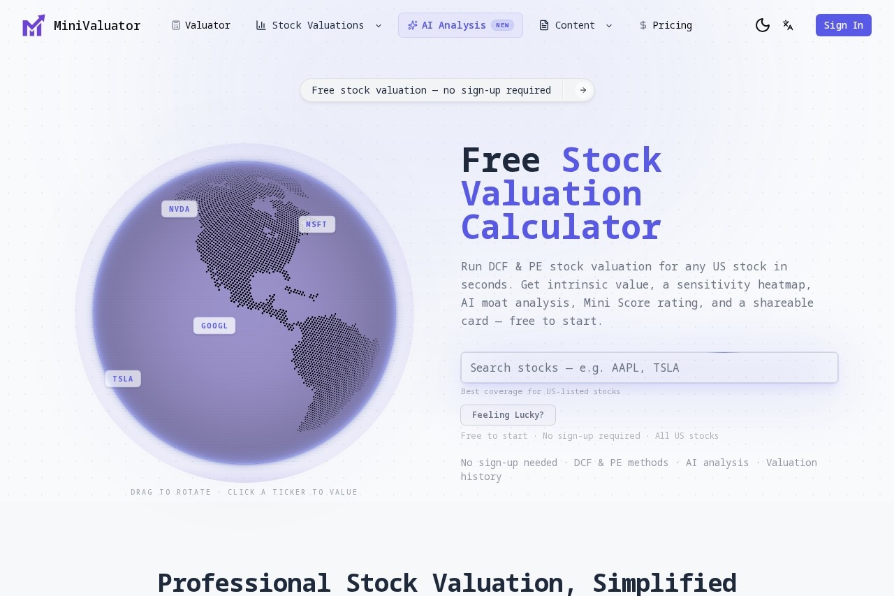 Stock Valuation Calculator