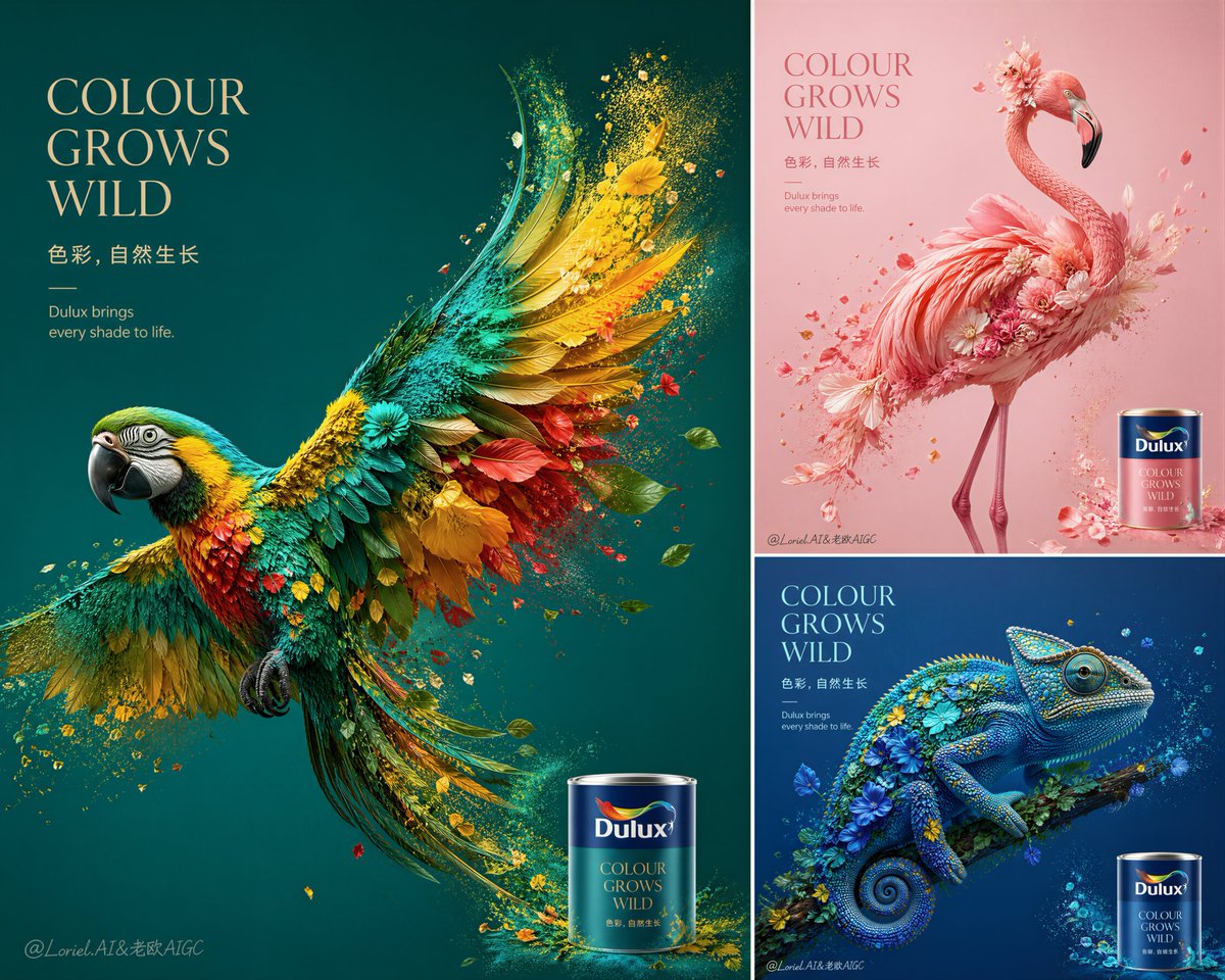 为 Dulux 打造一组极致高端的三联式广告