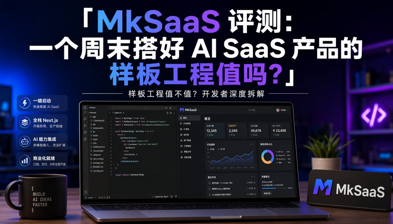 MkSaaS 评测：一个周末搭好 AI SaaS 产品的样板工程值吗？