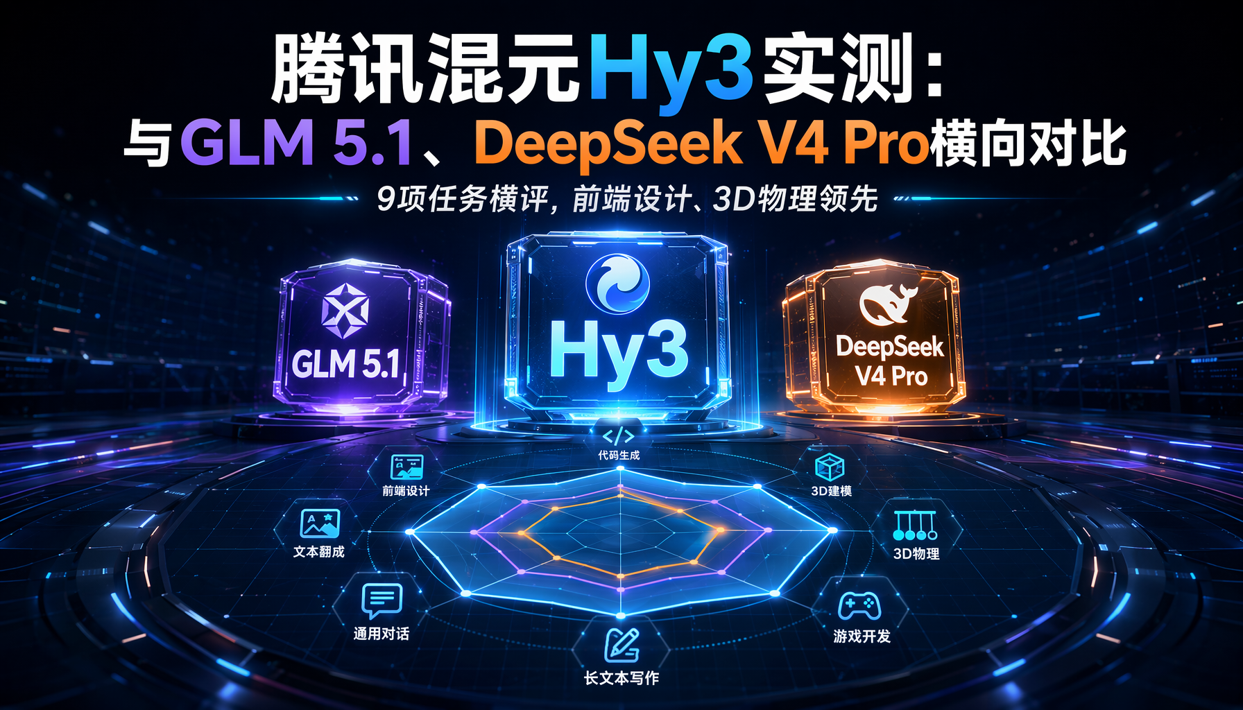 腾讯混元Hy3实测：与GLM 5.1、DeepSeek V4 Pro横向对比