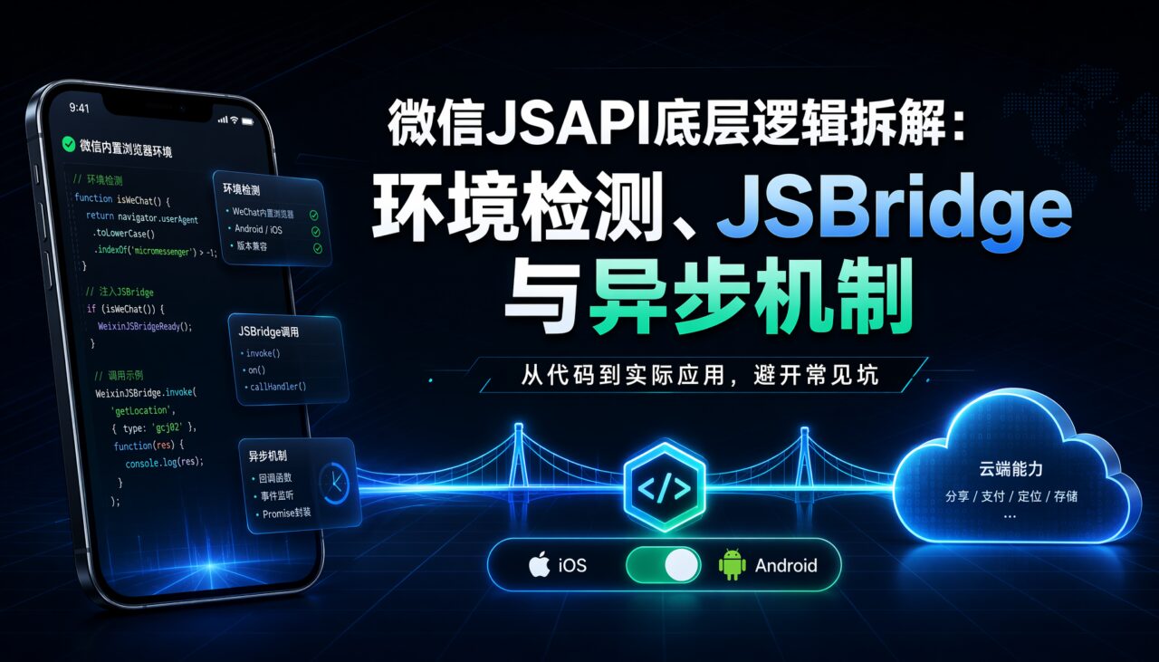 微信JSAPI底层逻辑拆解：环境检测、JSBridge与异步机制