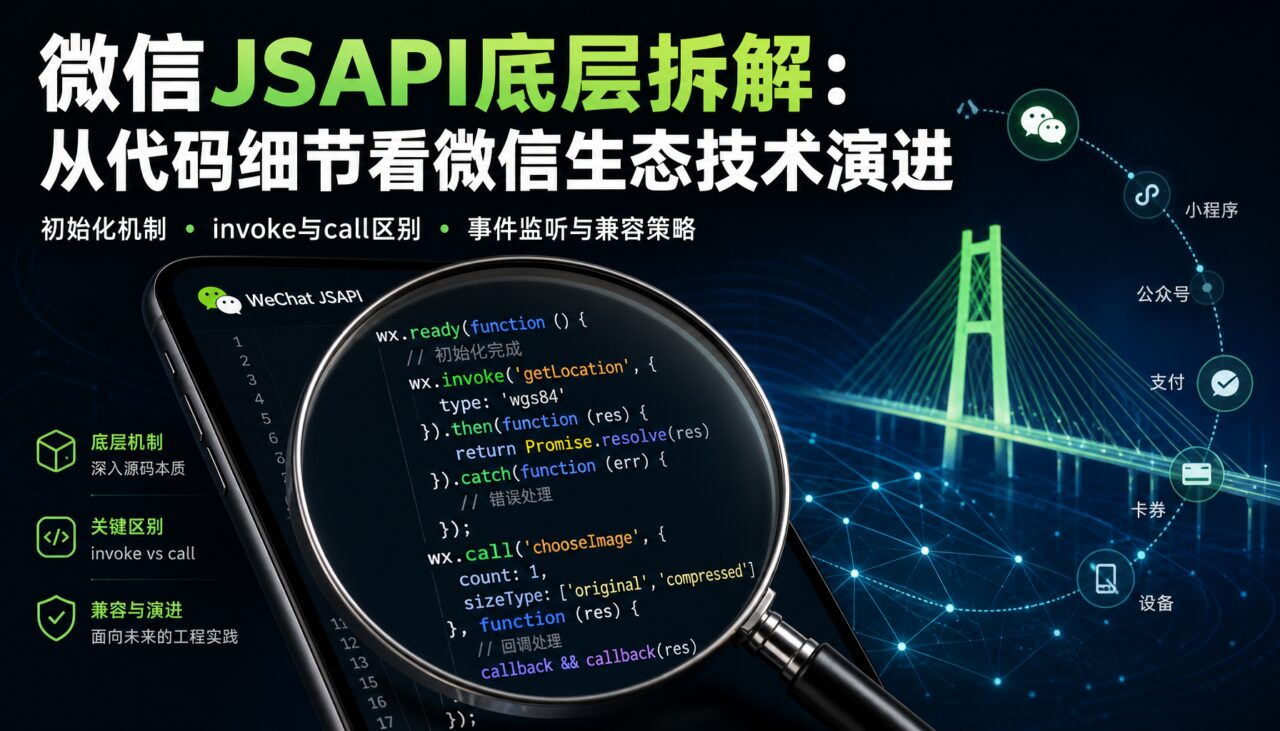 微信JSAPI底层逻辑拆解：环境检测、JSBridge与异步机制
