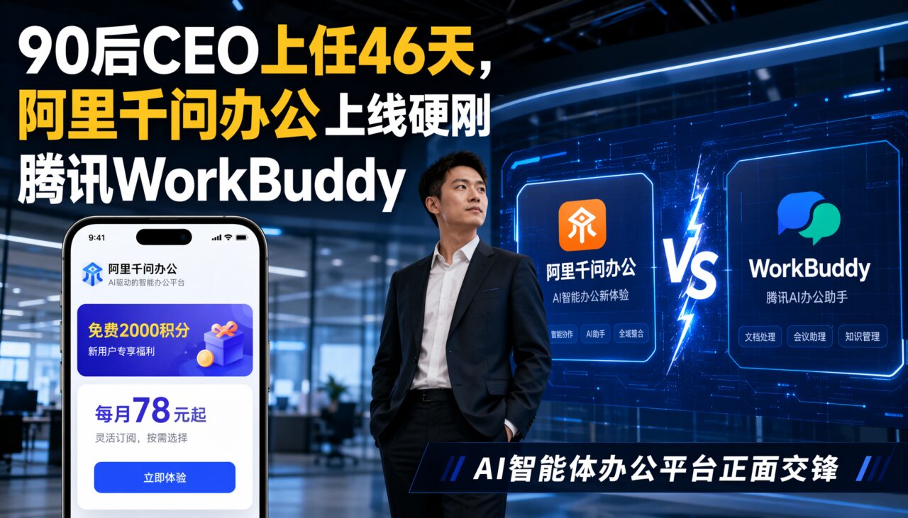 90后CEO上任46天，阿里千问办公上线硬刚腾讯WorkBuddy