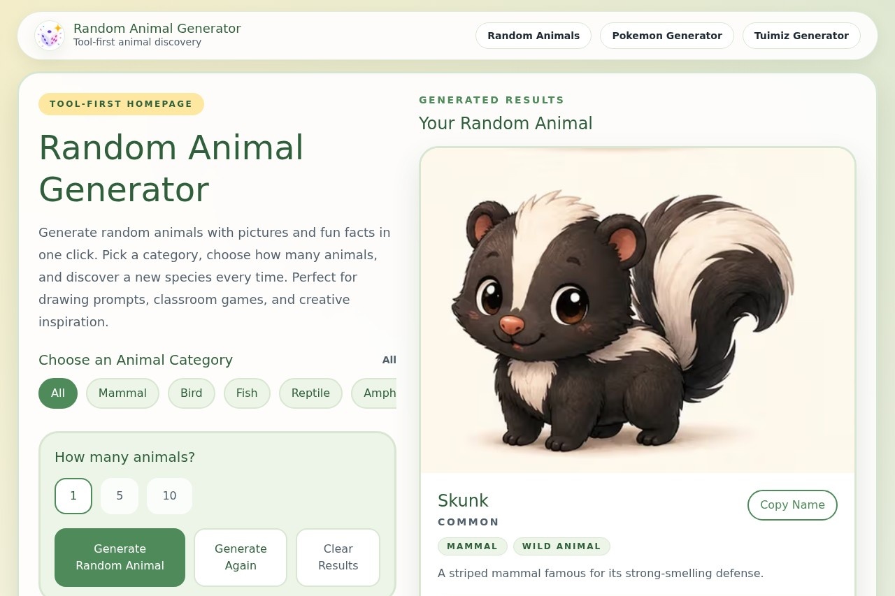 Random Animal Generator
