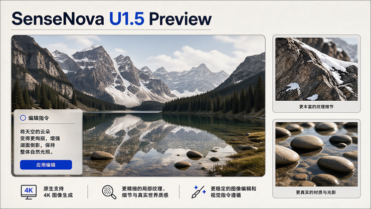 商汤开源轻量级统一多模态模型SenseNova U1.5-Lite-Preview，支持4K图像生成